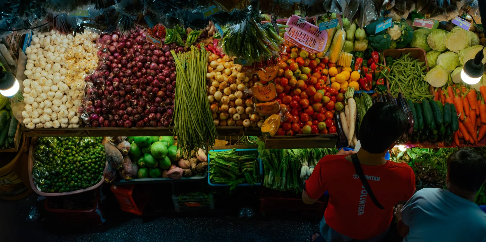 Vegetable stall at a market in Manila